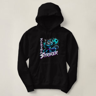 Moletom Samurai Striker Cat Vaporwave para Gamers de Anime