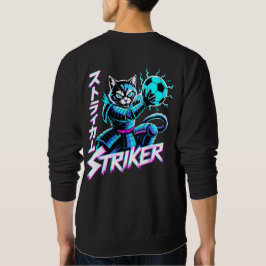 Moletom Samurai Striker Gato de Arte Glitch para Gamers e 