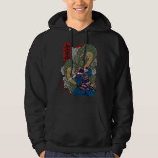 Moletom Samurai Warrior Enfrentando Dragão Feroz Arte Japo