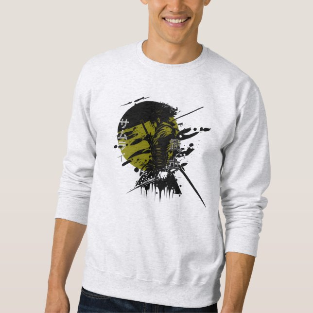 Moletom Samurai Warrior Japonês Ink Art Shirt (Frente)