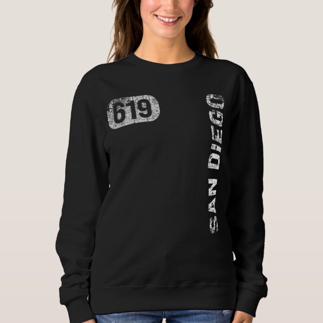 Moletom San Diego California 619 Area Code Retro (Frente)