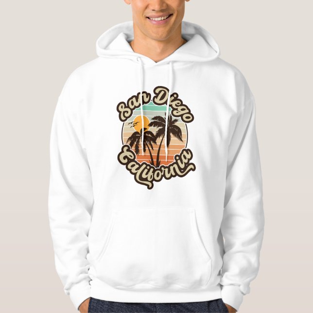 Moletom San Diego California Sunset Palm Trees Souvenirs (Frente)