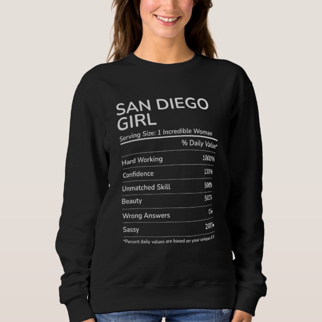 Moletom San Diego Girl Funny California Hometown (Frente)