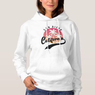Moletom San Diego White Retro Sunset Hoodie