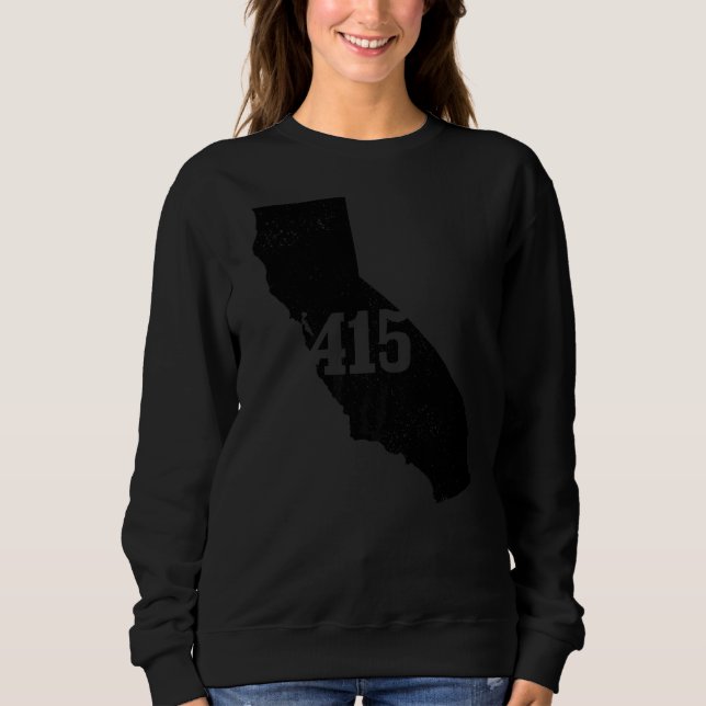 Moletom San Francisco 415 Area Code California State Map V (Frente)