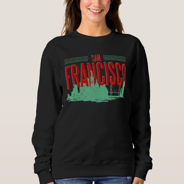 Moletom San Francisco California Skyline Silhouette Outlin (Frente)