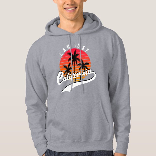 Moletom San Jose Cinza Retro Sunset Hoodie (Frente)