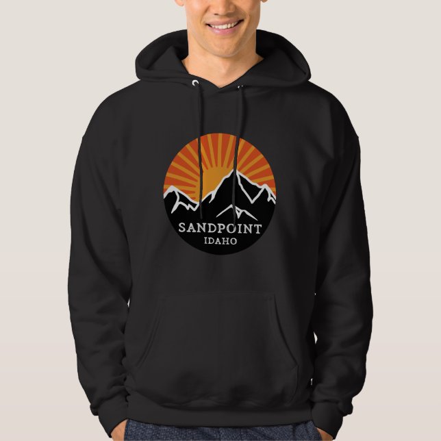 Moletom Sandpoint Idaho Retro Sunset Mounts Souvenir Vi (Frente)