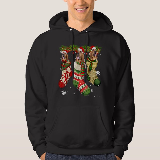 Moletom Sangue no Natal Santa Hat Cão Natal Lo (Frente)