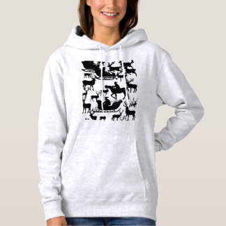 Moletom Santa and deer chrismas hoodie for ladies 