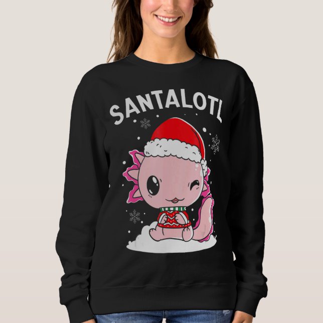 Moletom Santa Axolotl Amphibian Merry Christman Xmas Day A (Frente)