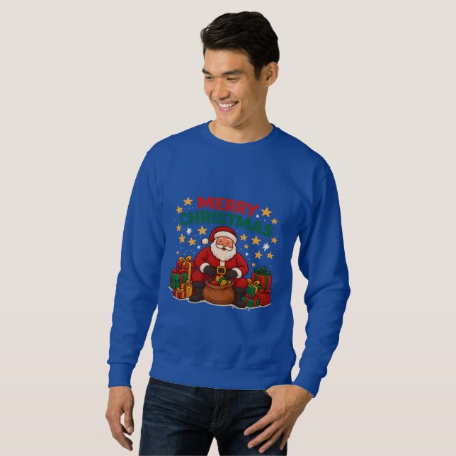 Moletom Santa Claus Christmas Men's Holiday Sweatshirt (Frente Completa)