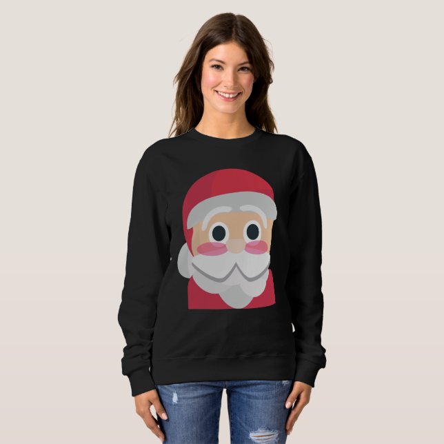 Moletom santa claus emoji mulheres (Frente Completa)