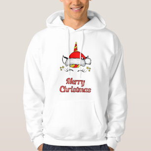 Moletom Santa Claus Geek de Natal do Unicórnio Engraçada