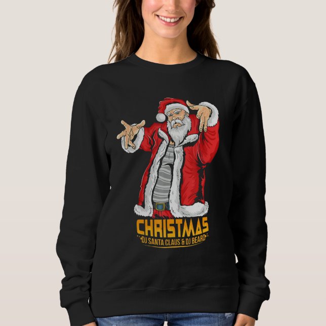 Moletom Santa Claus Hip Hop DJ Music Xmas Pajama Christmas (Frente)