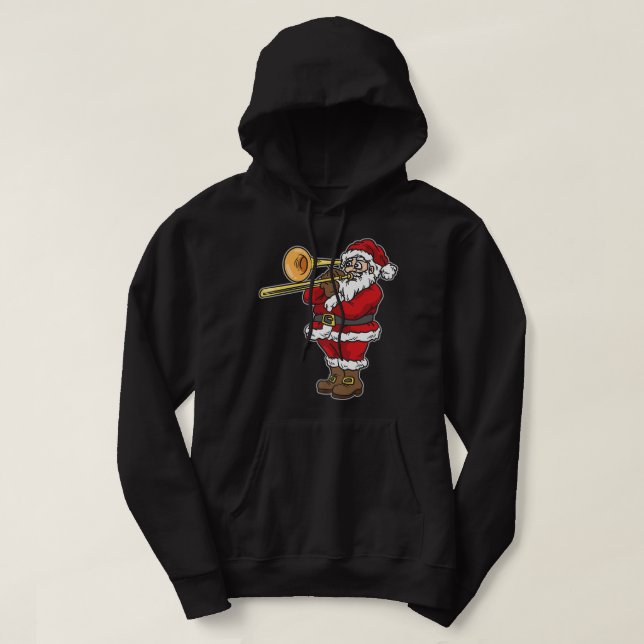 Moletom Santa Claus playing Trombone for Christmas Premium (Frente do Design)