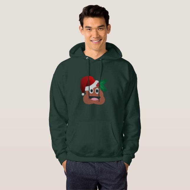 Moletom santa claus poop emoji mens casaco (Frente Completa)