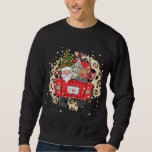 Moletom Santa Claus Reindeer Red Truck Christmas Snow Leop<br><div class="desc">Santa Claus Reindeer Red Truck Natal Neve Leopardo Impressão</div>
