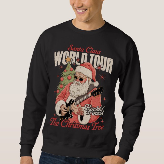 Moletom Santa Claus World Tour Cool Christmas Music Guitar (Frente)