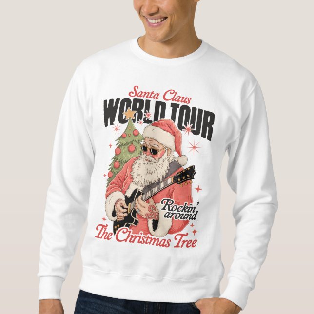 Moletom Santa Claus World Tour Cool Christmas Music Guitar (Frente)