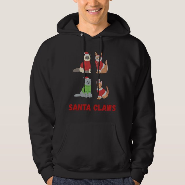 Moletom Santa Claws | Funny Cute Christmas Cat Design (Frente)