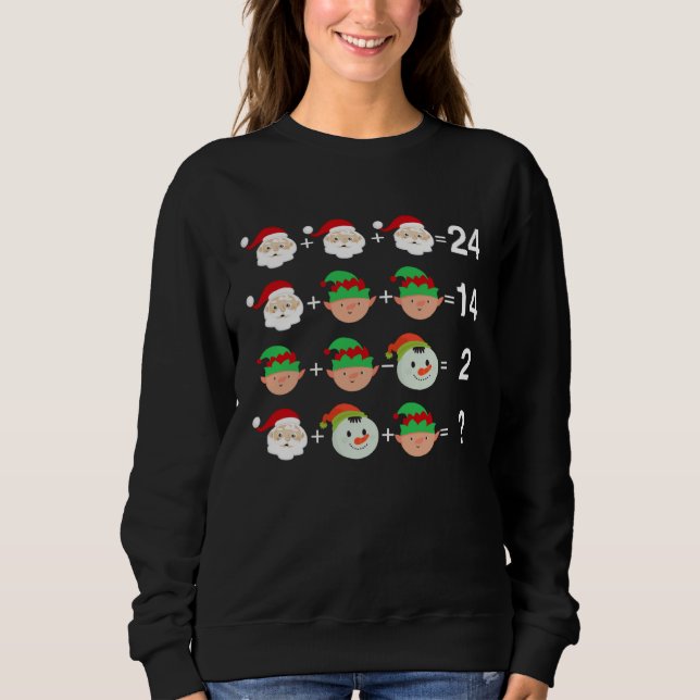 Moletom Santa Elf Snowman Equation Math Teacher Christmas (Frente)