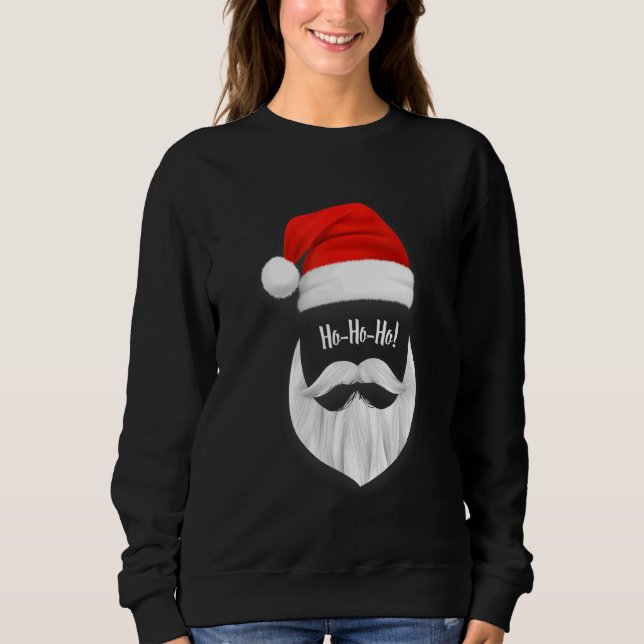 Moletom Santa Face Ho Ho Ho Cute  for Men Women Kids Xmas (Frente)