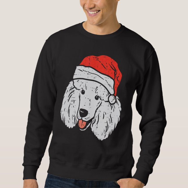 Moletom Santa Hat Poodle Christmas Xmas Dog  Owner Men Wom (Frente)