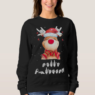 Moletom Santa Hat Reindeer Eu Amo Você Assinar Feliz Lingu