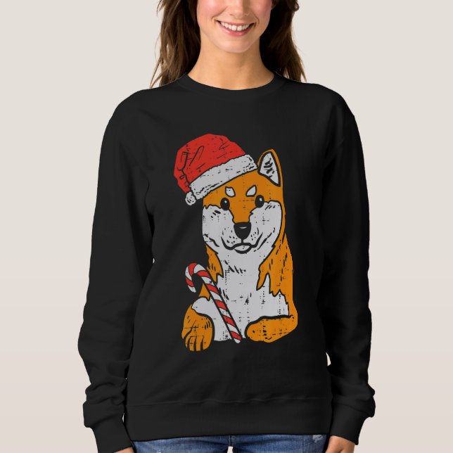 Moletom Santa Hat Shiba Inu Akita Dog Christmas Xmas Doge  (Frente)