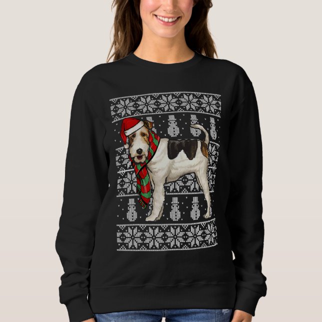 Moletom Santa Hat Xmas Wire Fox Terrier Ugly Natal (Frente)