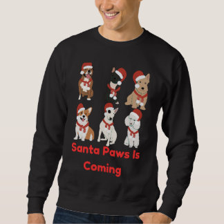 Moletom Santa Paws Is Coming | Cute Dog Christmas Design
