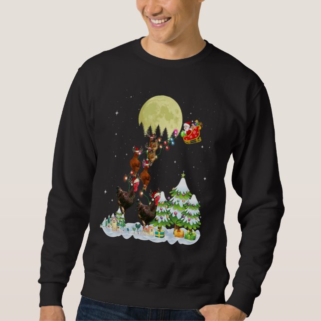 Moletom Santa Reindeer Chicken Ugly Sweater Farmer Christm (Frente)