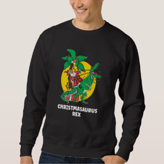 Moletom Santa Riding Dinosaur rex Christmas Boys Men Xmas