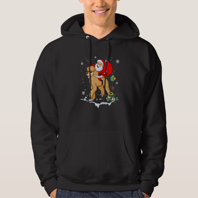 Moletom Santa Riding Poodle Dog with Hat Claus Christmas P (Frente)
