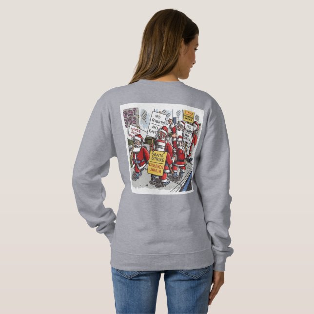 Moletom Santa Strike women gray sweatshirt back (Parte Traseira Completa)