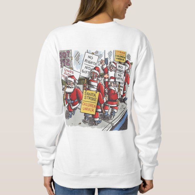 Moletom Santa Strike women white sweatshirt back (Verso)