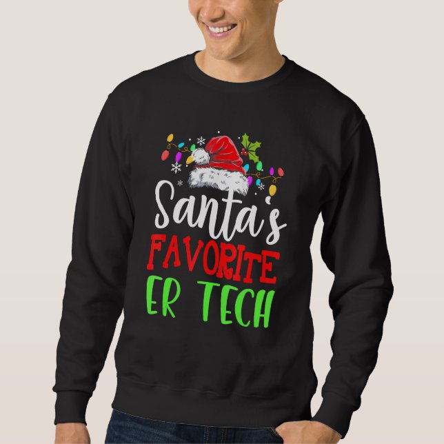 Moletom Santas Favoritas Er Tech Christmas Santa Hat (Frente)