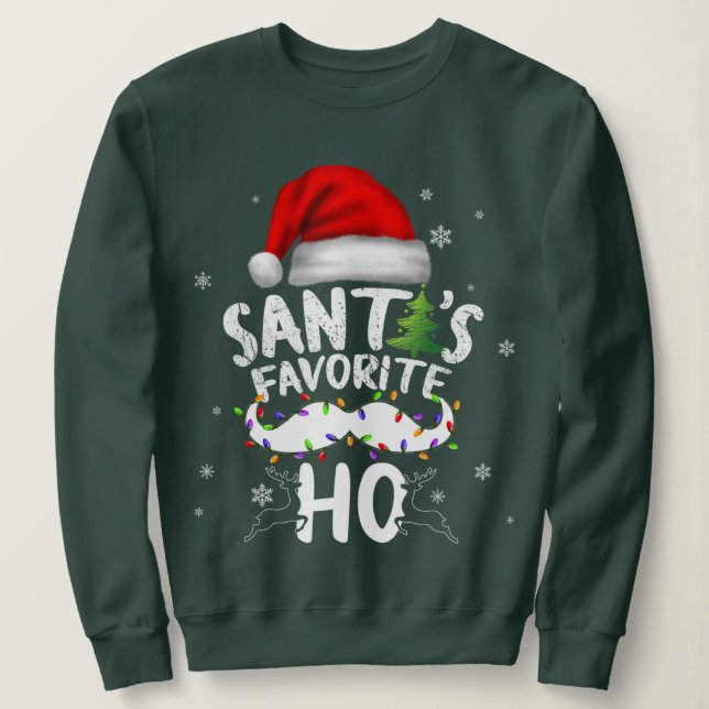 Moletom Santas Favoritas Ho Papais noeis favoritas Ho Engr (Frente do Design)