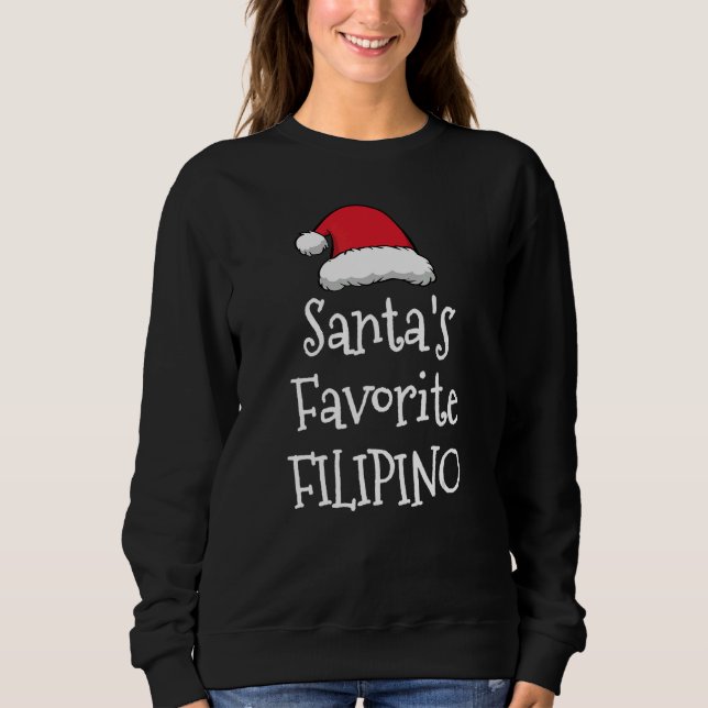 Moletom Santas Favorite Filipino   Christmas     Xmas paja (Frente)