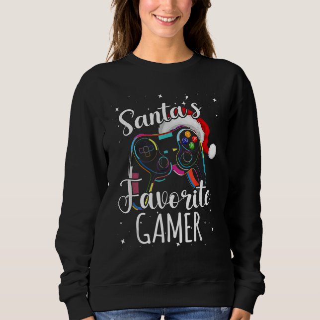 Moletom Santa's Favorite Gamer Xmas Pajama Gaming Christma (Frente)