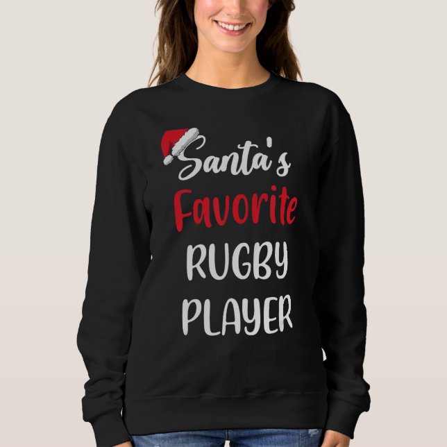 Moletom Santas Favorite Rugby Player   Christmas Rugby   (Frente)