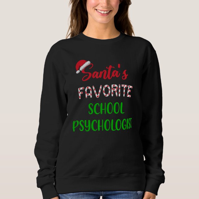 Moletom Santas Favorite School Psychologist     Chritsmas (Frente)