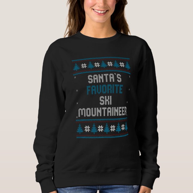 Moletom Santas Favorite Ski Mountaineer   Christmas Skiing (Frente)