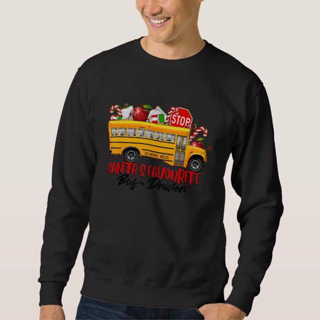 Moletom Santa's Favourite Bus Driver Christmas Delivery Ca (Frente)