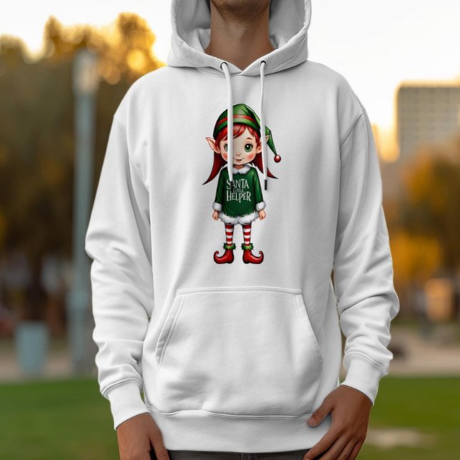 Moletom Santas Little Helper Elf Festivo Natal (Criador carregado)