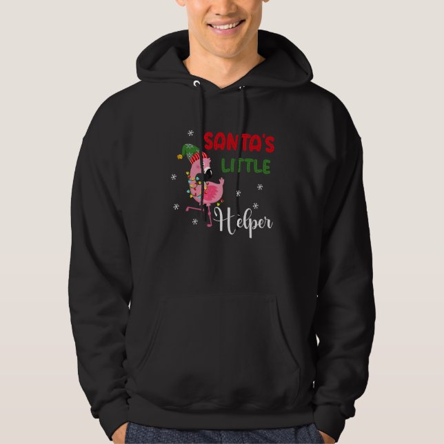 Moletom santa's little helper flamingo elf merry christmas (Frente)