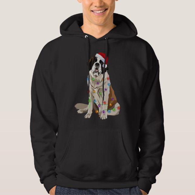 Moletom Santo Bernard Christmas Lights Xmas Dog Sant (Frente)