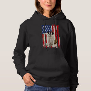 Moletom Santo Bernard Dog American Flag Patriótico 4º De