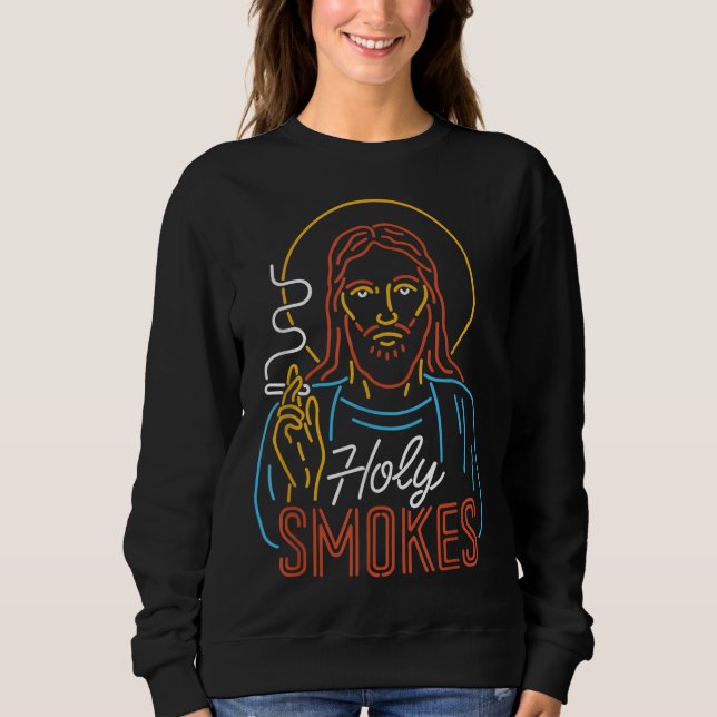 Moletom Santo Fuma Jesus Engraçado (Frente)
